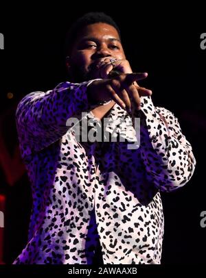 Washington, DC, USA - 16. DEZEMBER 2019: Khalid im HEISSEN iHeartRadio Jingle Ball der 99.5 in der Capitol One Arena. Stockfoto
