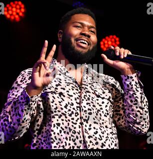 Washington, DC, USA - 16. DEZEMBER 2019: Khalid im HEISSEN iHeartRadio Jingle Ball der 99.5 in der Capitol One Arena. Stockfoto