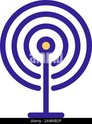 Vektor des Funksignalsymbols. Isolierte Darstellung des Kontursymbols Stock Vektor