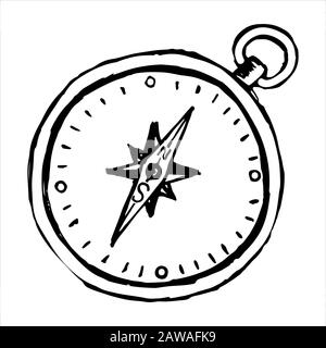Eigenhändig gezeichnetes Symbol zum Thema Reisen. Stock Vektor