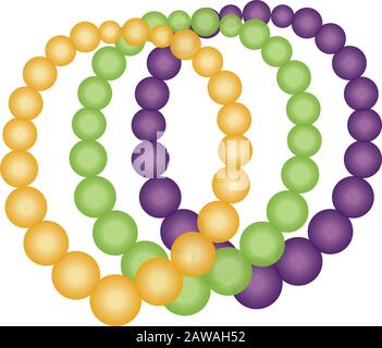 Perlenkette für mardi Gras Stock Vektor