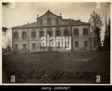 1918, 3. november, Località Mandria, PADOVA, ITALIEN: Unterzeichnung des Friedensvertrages in VILLA GIUSTI (Padua) am Ende des ersten Weltkriegs für ITALIEN Stockfoto