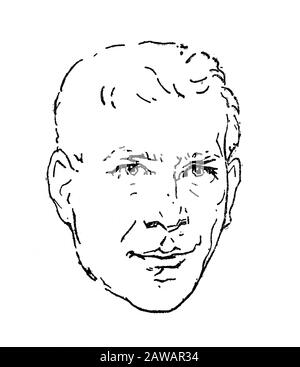 1935 , ITALIEN : Der italienische Journalist, Spielautor und Drehbuchautor LUIGI BONELLI (* 1892; † 1954), Porträtkarikatur von MINIACI . Lange Collab Stockfoto