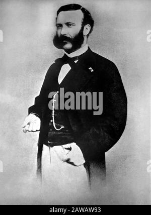1860 Ca: Der schweizer HENRY DUNANT ( Jean Henri Dunant, * zwischen 180er und 1910 ), der Gründer des Roten Kreuzes, und der erste Empfänger des Friedensnobelpreises . Die Stockfoto
