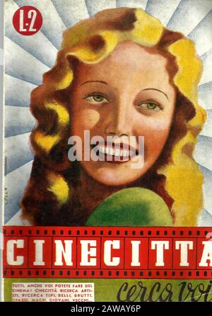 1945 Ca, ROMA, ITALIEN: Broschüre CINECITTA' CERCA VOI, für die Suche nach Extras und Filmschauspielern bei Cinecitta während der NEOREALISMUSZEIT des Films, mit Th Stockfoto