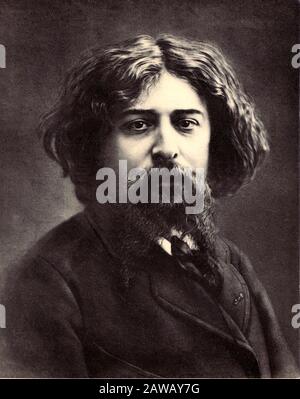 1878 Ca, Paris, FRANKREICH: Der französische Schriftsteller ALPHONSE DAUDET (* um 1840 in Paris; † 1897 in Paris), Autor von L'Arlesenne (* um 1872 in der Musik von Bizet und Cilea) und Stockfoto