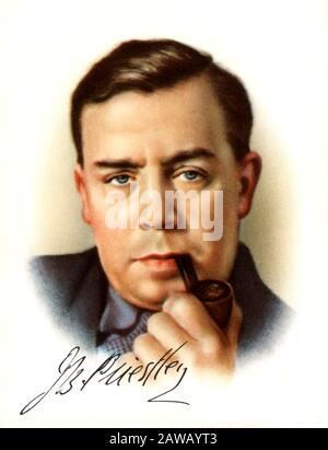 1933 Ca, London, GROSSBRITANNIEN: Der britische Schriftsteller und Theaterautor John Boynton Priestley (* 1894; † 1984) porträtierte auf WILLS ZIGARETTENKARTE Se Stockfoto