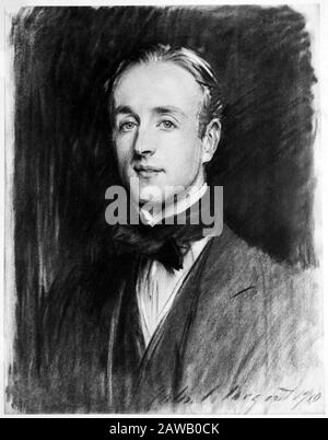 1910 , GROSSBRITANNIEN : Porträt des Malers JOHN SINGER SARGENT (* 1856; † 1925) von Charles Vane-Tempest-Stewart, 7. Marquess of Londonderry (1878-19 Stockfoto