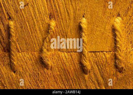 Grobes Holzmakro Struktur. Brauner Holzwerkstoff Hintergrund Stockfoto