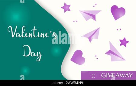 Vector Illustration Valentinstag Verkauf Giveaway Vorlage geben Sie ein, um zu gewinnen Shopping Hintergrund Big Sale Angebot Preissenkung Werbung Kauf Rabattwerbung Stock Vektor