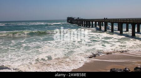 Die Anlegestelle im atlantischen Ozean in Swakopmund, Namibia Stockfoto