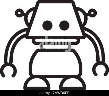 Roboter-Smart-Technologie Charakter künstliche Maschine Vektor Illustration lineares Design Stock Vektor