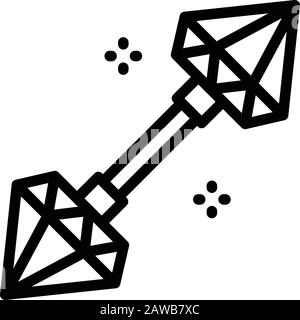 Symbol für das Durchstechen von Diamanten, Outline-Stil Stock Vektor