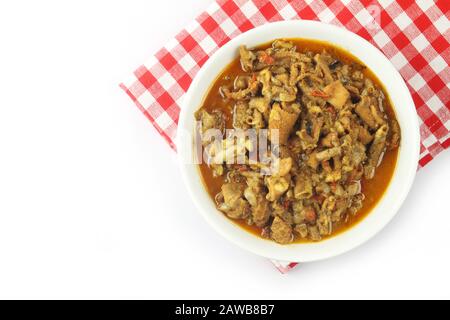 Indische traditionelle Nahrung Ziegendarm gravy Stockfoto