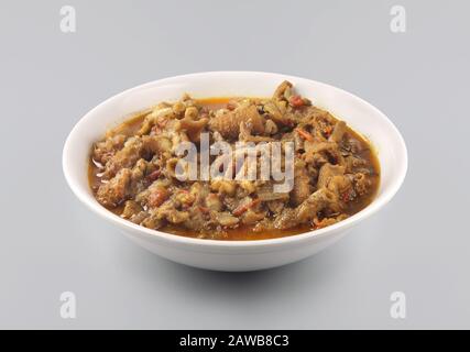 Indische traditionelle Nahrung Ziegendarm gravy Stockfoto