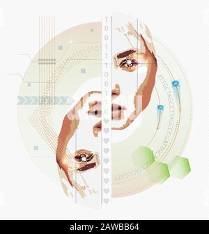 Abstrakte Vektorgrafiken im High-Tech-Stil mit den Illustrator-Tools Stock Vektor