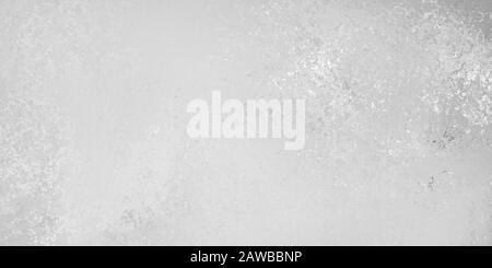 Grunges weißes oder silbergraues Hintergrunddesign mit viel schwammigem Grunge alter Vintage-Textur und geschnäbter körniger Farbe Stockfoto