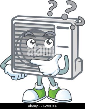 Geteilte Klimaanlage Cartoon-Maskottchen-Stil in einer verwirrten Geste Stock Vektor