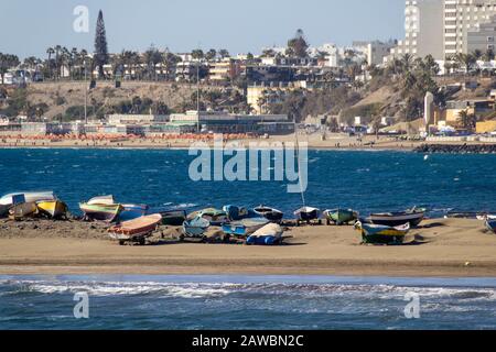 Boote am Strand Stockfoto