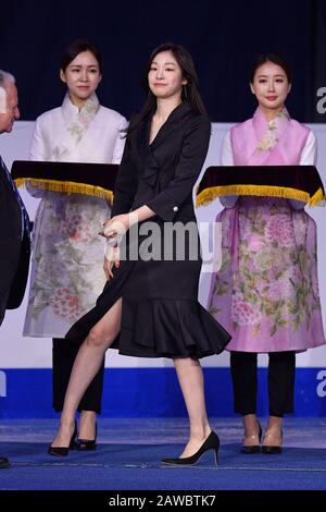 Seoul, Südkorea. Februar 2020. Kim Yu-na, 8. Februar 2020 - Figure Skating: ISU Four Continents Figure Skating Championes 2020, Women's Award Ceremony at Mok-Dong Ice Link in Seoul, Südkorea. Gutschrift: Matsuo.K/AFLO SPORT/Alamy Live News Stockfoto