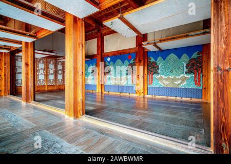 Der größte und bekannteste Palast in Seoul, Gyeongbokgung. Stockfoto