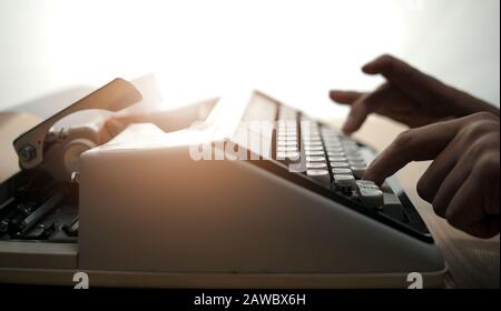 Schreibvorgang Nahaufnahme Stockfoto