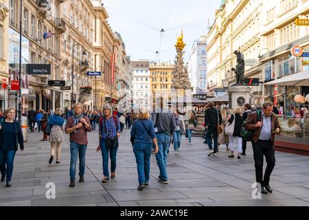 Wien, Österreich 25. November 2019 - Grabenstraße in Wien Stockfoto