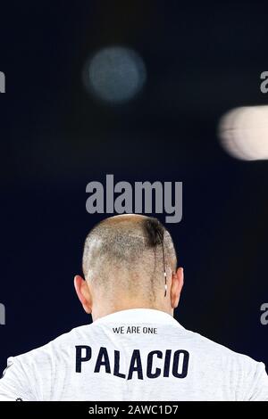 Rom, Italien. Februar 2020. Rodrigo Palacio von Bologna während des italienischen Fußballspiels der Serie A zwischen AS Roma und dem FC Bologna am 7. Februar 2020 im Stadio Olimpico in Rom, Italien - Foto Federico Proietti/ESPA-Images Credit: European Sports Photographic Agency/Alamy Live News Stockfoto
