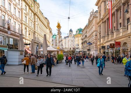 Wien, Österreich 25. November 2019 - Grabenstraße in Wien Stockfoto