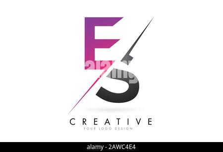 Es E S Letter Logo mit Colorblock Design und Creative Cut. Kreatives Logo-Design. Stock Vektor