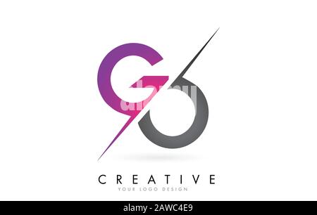 Go G O Letter Logo mit Farbblockdesign und Creative Cut. Kreatives Logo-Design. Stock Vektor