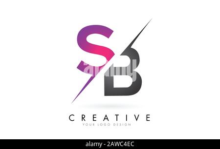 SB S B Letter Logo mit Farbblockdesign und Kreativem Schnitt. Kreatives Logo-Design. Stock Vektor