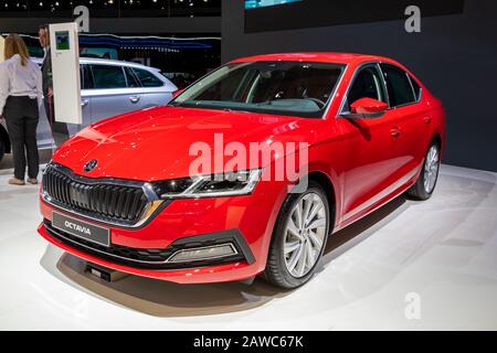 Brüssel - 9. JANUAR 2020: Das neue Skoda Octavia Automodell wurde auf der Autosalon 2020 in Brüssel vorgestellt. Stockfoto