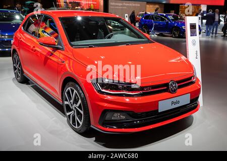 Brüssel - 9. JANUAR 2020: Das neue Volkswagen Polo GTI-Automodell wurde auf der Autosalon 2020 in Brüssel vorgestellt. Stockfoto
