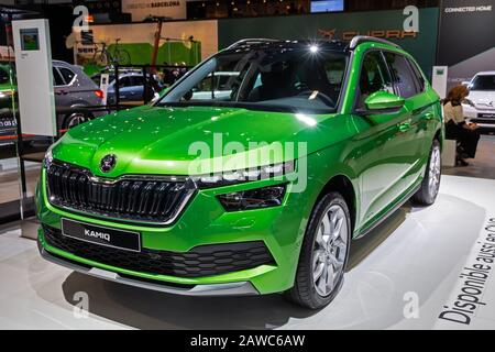 Brüssel - 9. JANUAR 2020: Neues Skoda Kamiq Kompakt-SUV-Fahrzeugmodell auf der Autosalon 2020 in Brüssel. Stockfoto