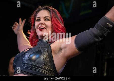 "Reign After Queendom"-Ringer-Turnier von Pro-Wrestling: Eve, eine feministische Punkrock-Promotion mit vollem Kontakt für Ringkämpfe, London, Großbritannien Stockfoto