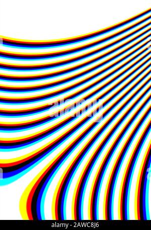 Bunter linearer Hintergrund, digitale Illustration Stockfoto