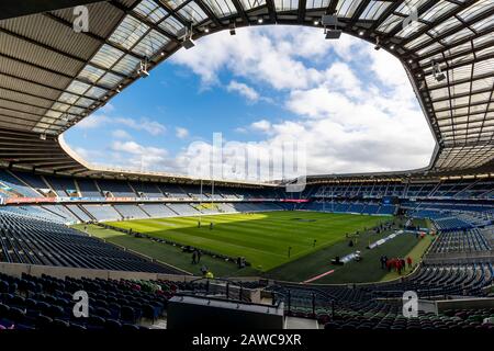 Murrayfield Sadium, Edinburgh, Großbritannien. Februar 2020. International Six Nations Rugby, Schottland versus England; General View of Murrayfield before Kick Off Credit: Action Plus Sports/Alamy Live News Stockfoto