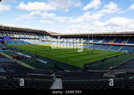 Murrayfield Sadium, Edinburgh, Großbritannien. Februar 2020. International Six Nations Rugby, Schottland versus England; General View of Murrayfield before Kick Off Credit: Action Plus Sports/Alamy Live News Stockfoto