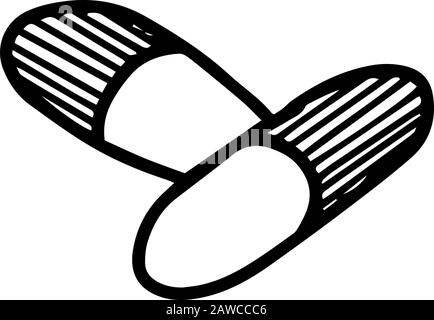 Zwei Kapseln mit Pillen oder Tabletten in handgezeichneter Doodle-Form isoliert auf weißem Hintergrund. Darstellung der Umrisse von Vektorgrafiken. Einfach. Element signieren. Medica Stock Vektor