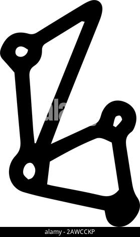 Abstrakte geometrische Figur in handgezeichneter Doodle-Form isoliert auf weißem Hintergrund. Darstellung der Umrisse von Vektorgrafiken. Einfach. Element signieren. Medizinischer eq Stock Vektor