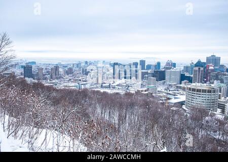 Montreal im Winter vom Mont-Royal, Kanada Stockfoto