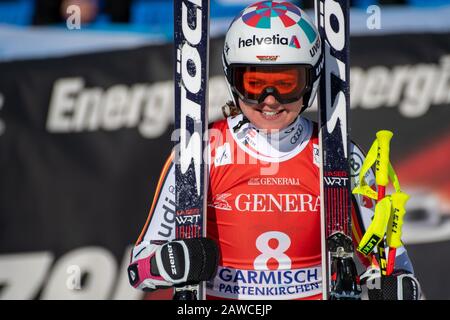 Garmisch Partenkirchen, Deutschland. Februar 2020. Viktoria REBENSBURG Deutschland AT - AUDI FIS-SKI-WELTCUP 2019/20 Womans Downhill - Garmisch Partenkirchen am 8. Februar 2020 in Garmisch Partenkirchen.(GER OUT) Credit: Thomas Reiner/ESPA/Alamy Live News Stockfoto