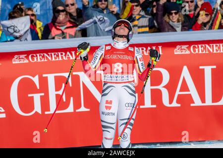 Garmisch Partenkirchen, Deutschland. Februar 2020. Viktoria REBENSBURG Deutschland AT - AUDI FIS-SKI-WELTCUP 2019/20 Womans Downhill - Garmisch Partenkirchen am 8. Februar 2020 in Garmisch Partenkirchen.(GER OUT) Credit: Thomas Reiner/ESPA/Alamy Live News Stockfoto