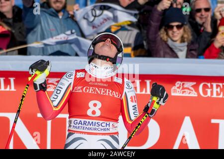 Garmisch Partenkirchen, Deutschland. Februar 2020. Viktoria REBENSBURG Deutschland AT - AUDI FIS-SKI-WELTCUP 2019/20 Womans Downhill - Garmisch Partenkirchen am 8. Februar 2020 in Garmisch Partenkirchen.(GER OUT) Credit: Thomas Reiner/ESPA/Alamy Live News Stockfoto