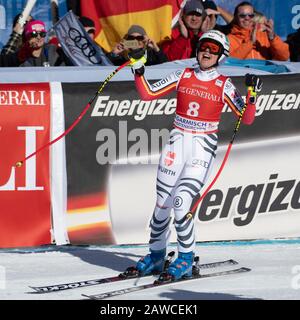 Garmisch Partenkirchen, Deutschland. Februar 2020. Viktoria REBENSBURG Deutschland AT - AUDI FIS-SKI-WELTCUP 2019/20 Womans Downhill - Garmisch Partenkirchen am 8. Februar 2020 in Garmisch Partenkirchen.(GER OUT) Credit: Thomas Reiner/ESPA/Alamy Live News Stockfoto