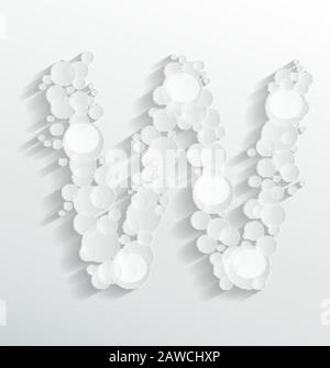 Kreatives Design des geprägten Blase-W-Alphabets Stock Vektor