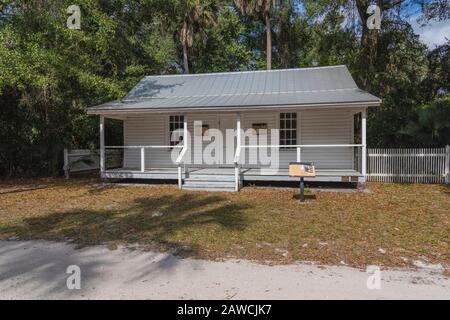 Bekannt als Das Old Tenant House in Debary Hall Historic Site in Debary Florida USA Stockfoto