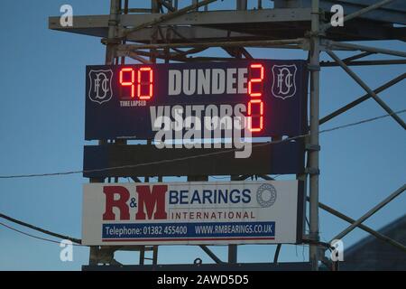 Dens Park, Dundee, Großbritannien. Februar 2020. Scottish Championship Football, Dundee gegen Partick Thistle; Endstand auf der Anzeigetafel Credit: Action Plus Sports/Alamy Live News Stockfoto