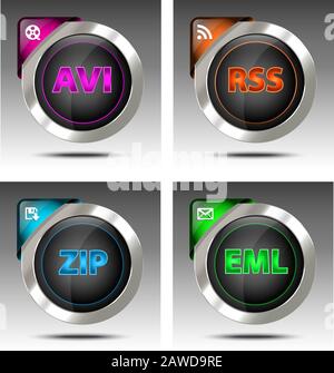 Eleganter Dateityp - Symbolsatz für kreatives Design Stock Vektor